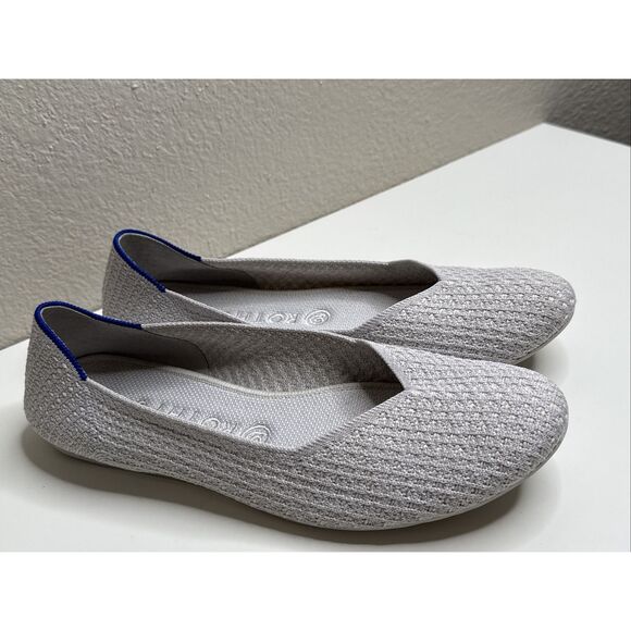 Rothy’s The Flat Slip On Ballet V Cut Salt honeycomb Women’s Size 10 Round Toe - Picture 3 of 14